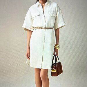 J.Crew - Utility Shirtdress, Linen, Color: Natural, S: S